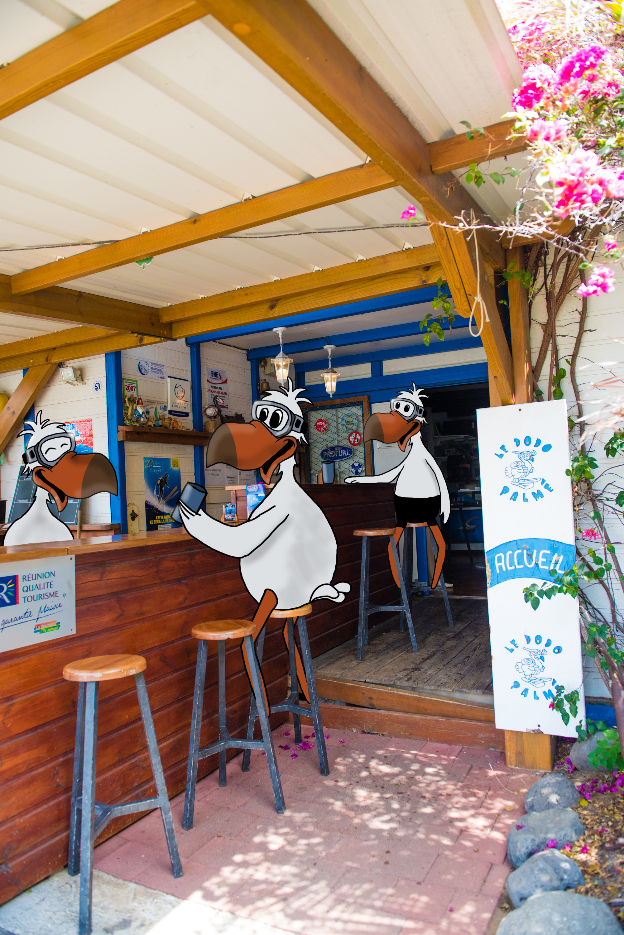 Accueil du centre de plongée à La Réunion